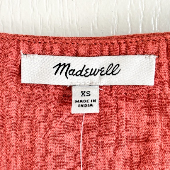 Madewell Mini Dress Cuff Sleeve Button Front Size XS NWT - Picture 8 of 9